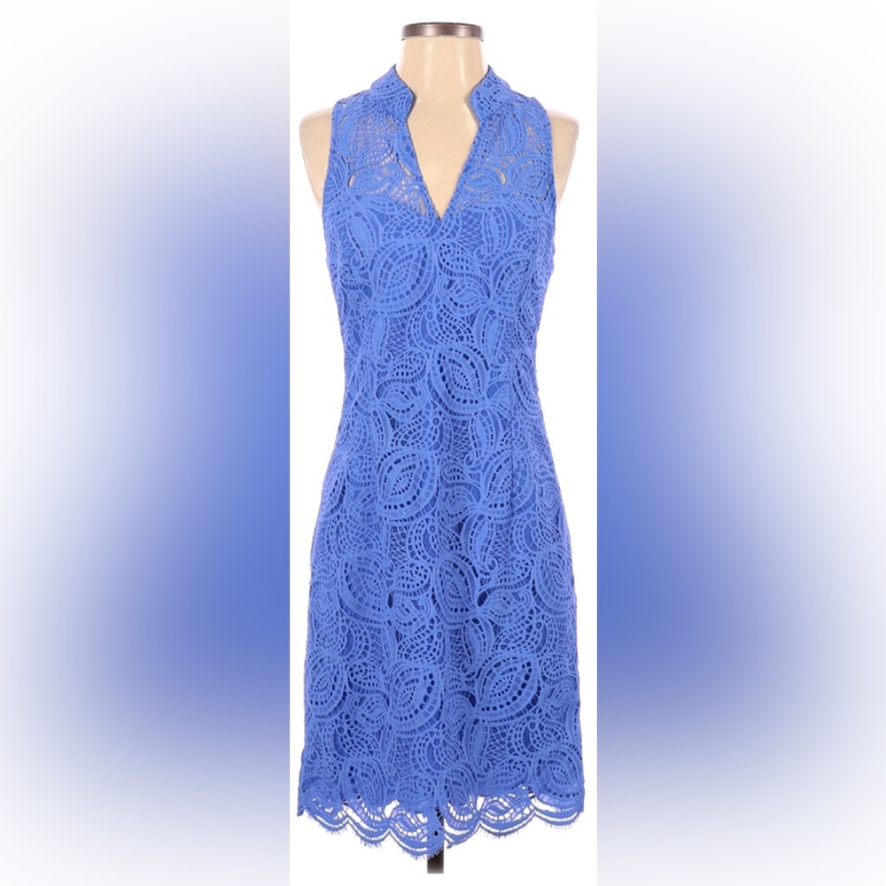 Lilly Pulitzer Blue Lace Fitted Dress Size 2